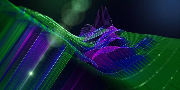 Абстрактная Многоугольная Сетка Темном Фоне Концепция Представления Сетки Цветовых Алгоритмов — стоковое фото