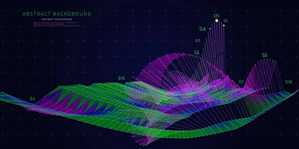 Fundo Abstrato Com Grade Poli Cor Dados Azul Escuro Tecnologia — Vetor de Stock