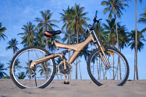 Fiets op strand — Stockfoto