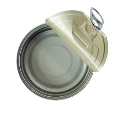 açılan kutu üzerinde beyaz izole Üstten Görünüm