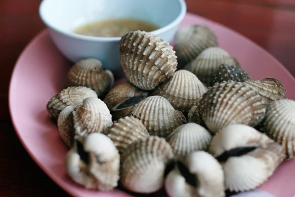 Cockles grill,Thai style seafood — Stock Photo, Image