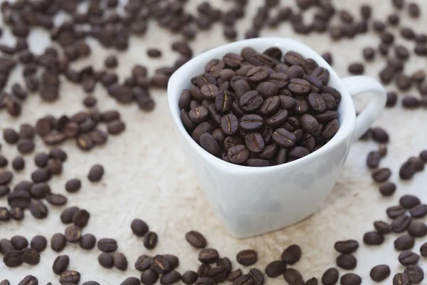 Coffee beans in a cup — Stock Photo, Image