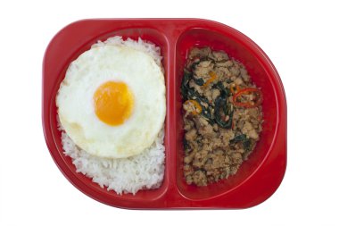 Steamed rice with fried egg