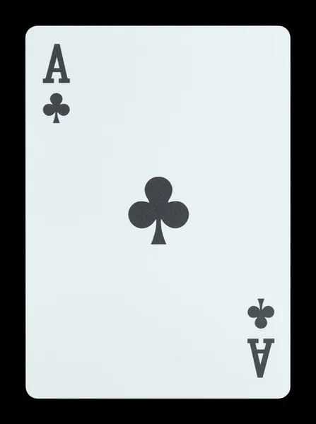 Hrací karty - eso z klubů — Stock fotografie