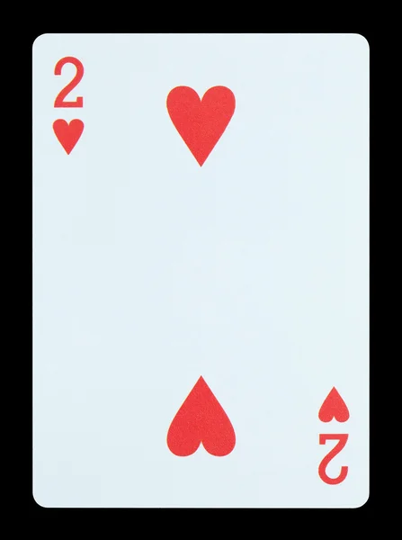 Jugar a las cartas - Dos de corazones — Foto de Stock