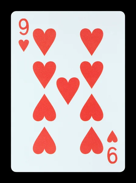 Playing cards - Nine of hearts — Stock Photo, Image