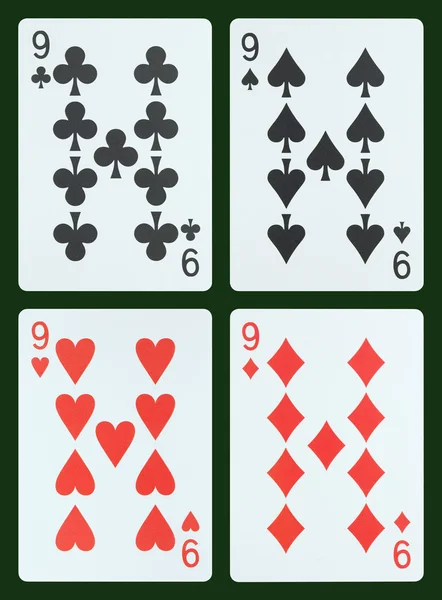 Игральные карты - девять — стоковое фото