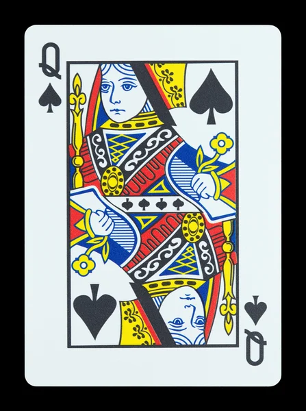 Playing cards - Queen of spades — Stock Photo, Image