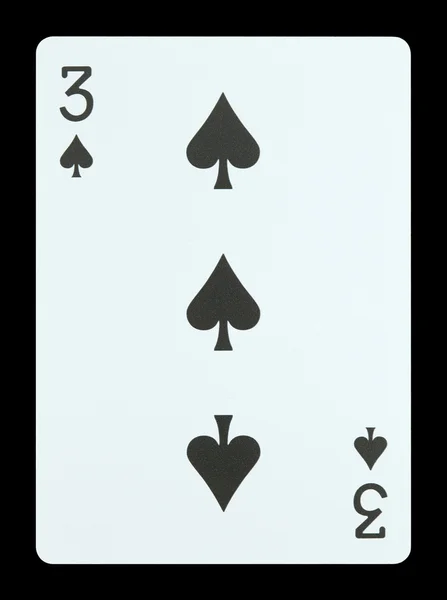 Playing cards - Three of spades — Stock Photo, Image