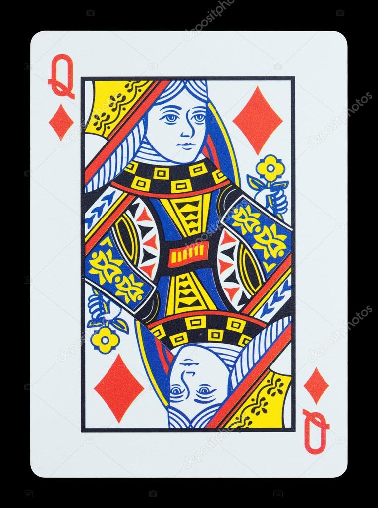 Queen of diamonds card Playing cards Queen of diamonds — Stock Photo © foto76 18168253