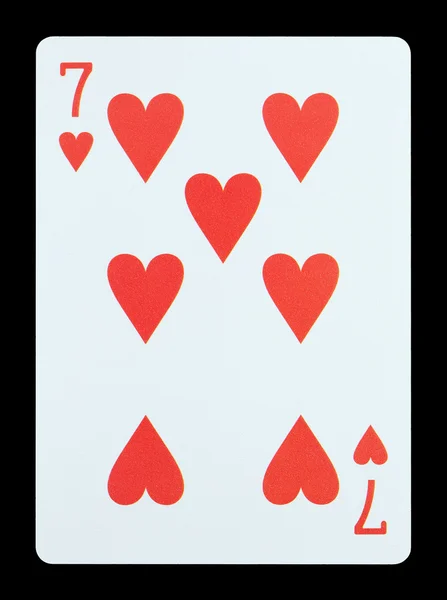 Jugar a las cartas - Siete de corazones — Foto de Stock