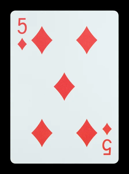 Playing cards - Five of diamonds — Stock Photo, Image