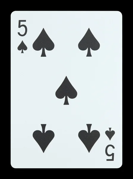 Jugar a las cartas - Cinco de picas — Foto de Stock