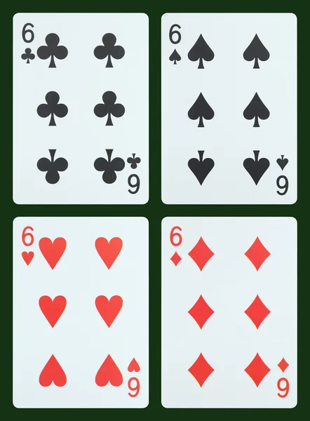 Jugar a las cartas - Seis — Foto de Stock