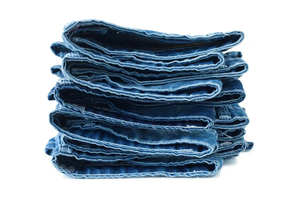 Stack of blue jeans — Stock Photo, Image