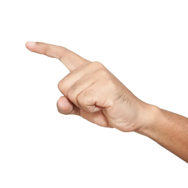 Ponto do dedo isolado no fundo branco — Fotografia de Stock