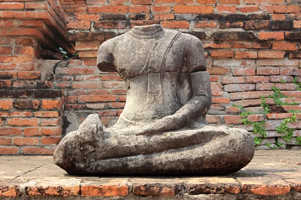 Buddha-Statue in Ruinen, Ayutthaya, Thailand — Stockfoto