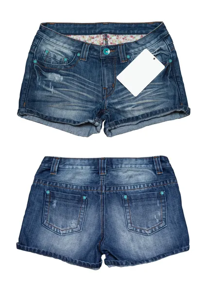 Jean short pants isolate white background — Stock Photo, Image