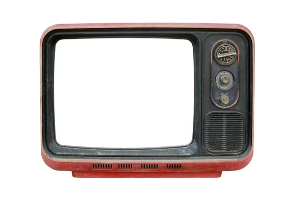 Vintage tv na izolované bílá — Stock fotografie