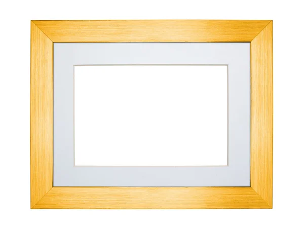 Geel zilver frame geïsoleerd op wit — Stockfoto