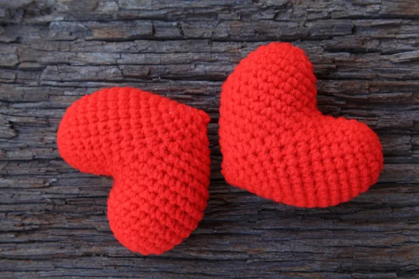 Love hearts on wooden  background — Stock Photo, Image