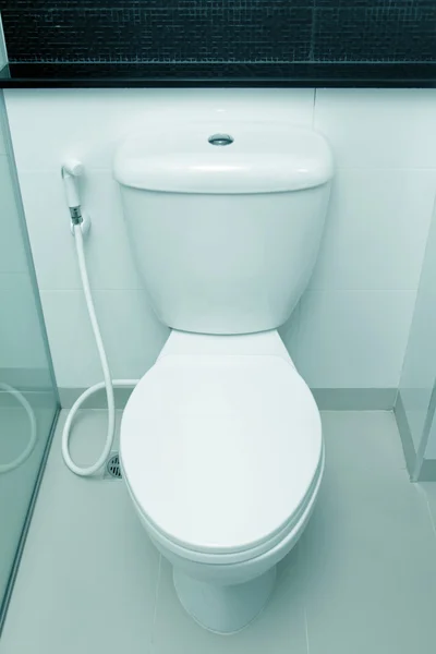 Witte toiletpot in een badkamer — Stockfoto