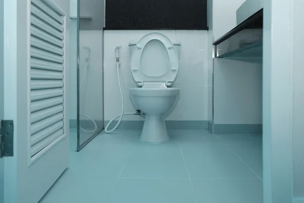 Witte toiletpot in een badkamer — Stockfoto