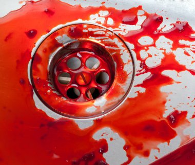 Sink stained with blood clipart