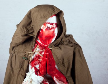 elleri kanlı kör zombiler katlanmış