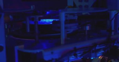 Modern üretim ekipmanının bir parçası. Yakın plan. Soyut teknolojik arkaplan