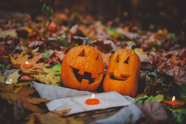 Faragott Vicces Sütőtök Halloween — Stock Fotó