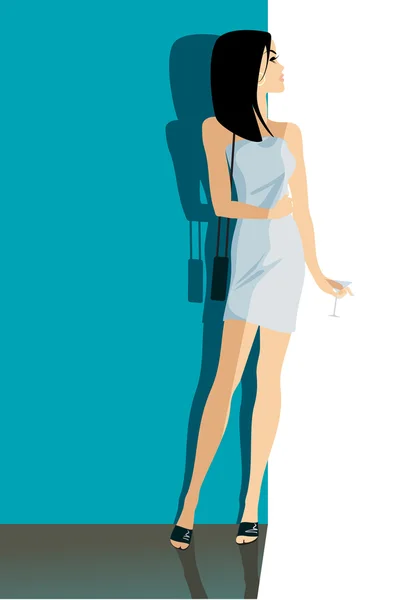 Cocktail girl — Stock Vector