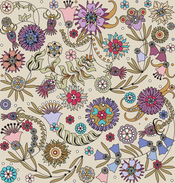 Diseño floral sin costuras — Archivo Imágenes Vectoriales