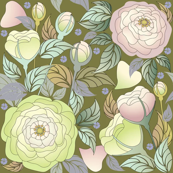 Rosas de diseño floral1 — Archivo Imágenes Vectoriales
