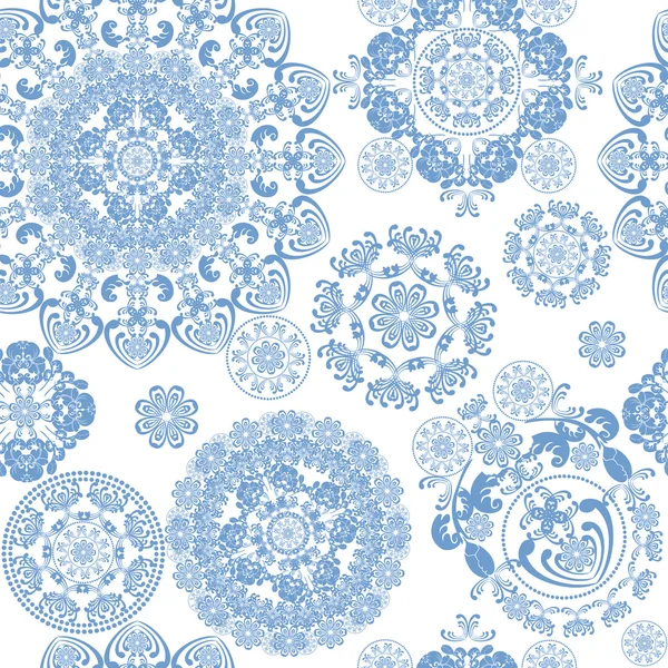 Motif floral bleu, sans couture — Image vectorielle