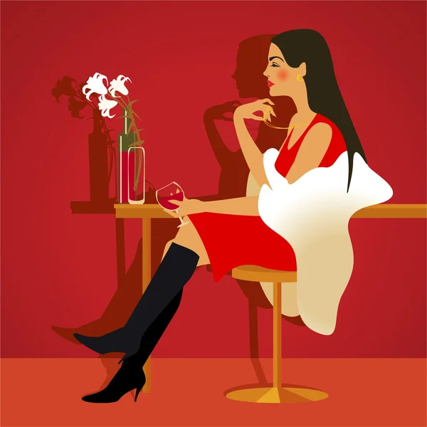 Vin rouge, café — Image vectorielle