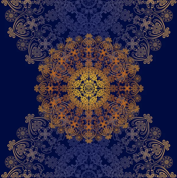 Desenho floral azul — Vetor de Stock