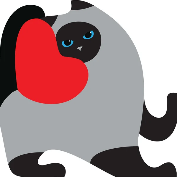 Chat gris siamois , — Image vectorielle