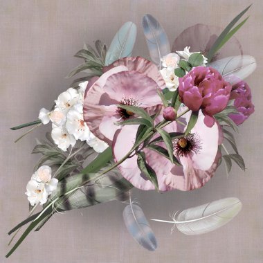 floral design iris, bouquet clipart