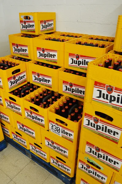 Jupiler beer crates — Stock Photo, Image