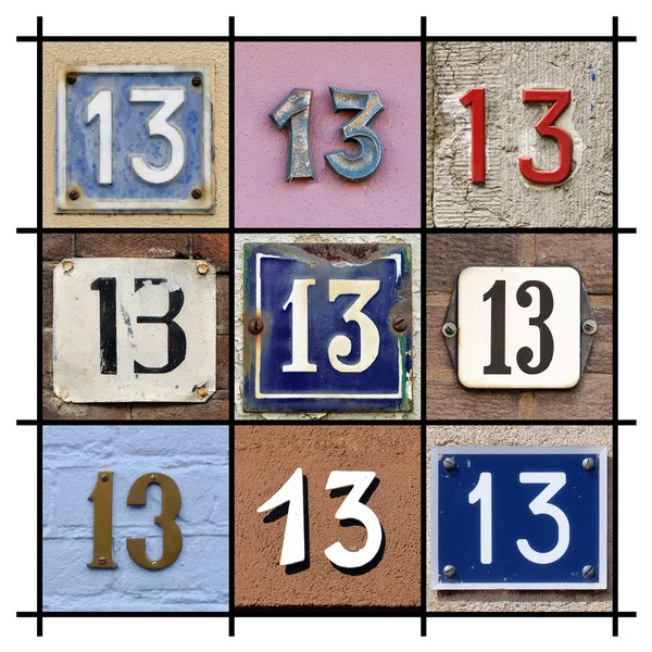 Numbers Thirteen set — Zdjęcie stockowe