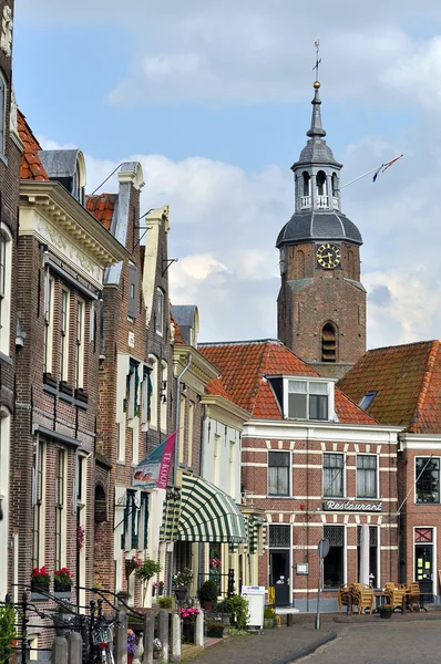 Casas e torre em Blokzijl — Fotografia de Stock