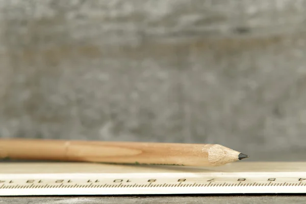 Ołówek i reguły — Zdjęcie stockowe