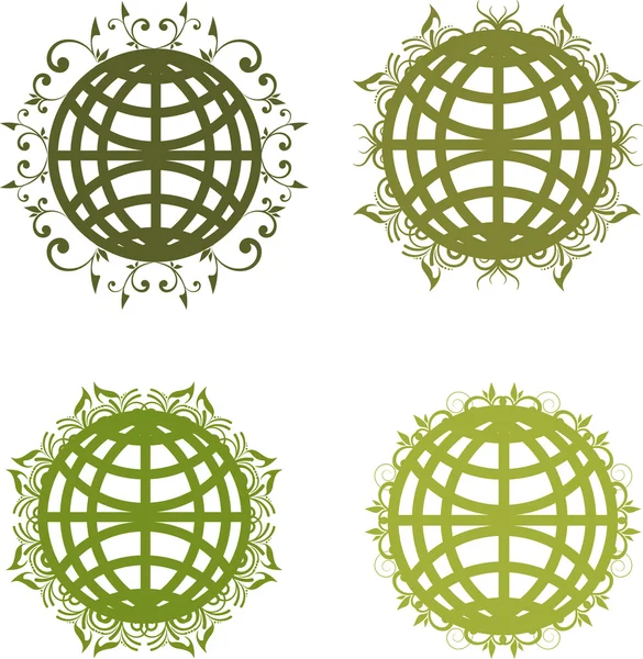 Floral globes — Stock Vector