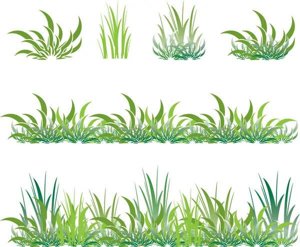 Reeks van groen gras — Stockvector