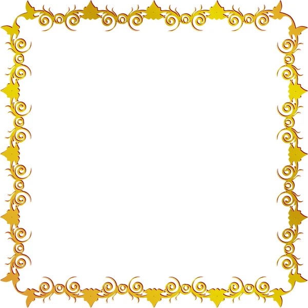 Marco floral dorado — Archivo Imágenes Vectoriales