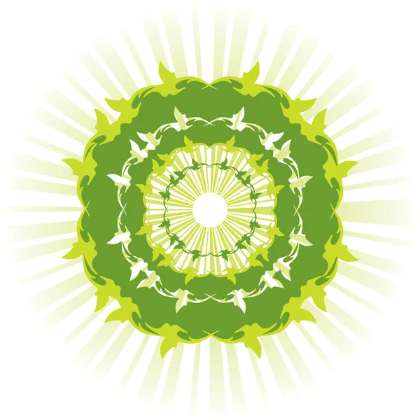 Green sun — Stock Vector