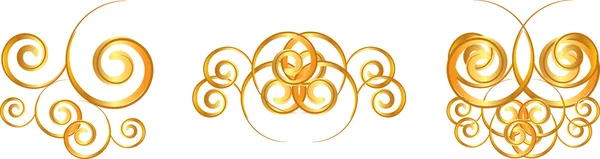 Gold floral symbols — Stock Vector