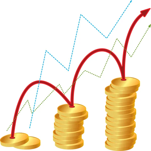 Pénz grafikon — Stock Vector
