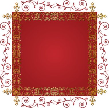 Altın çerçeve çiçek